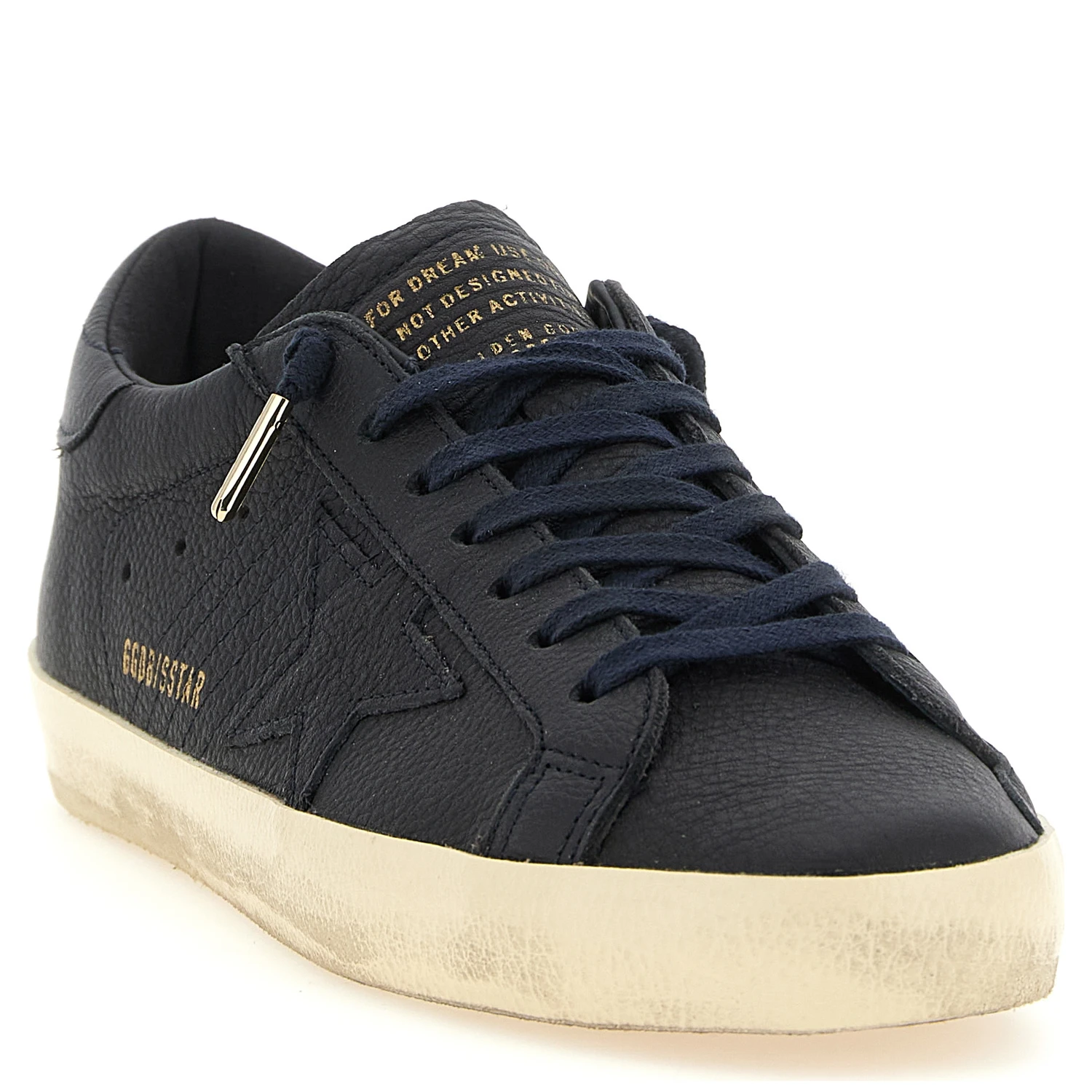 Blue Cowhide Low Top Sneakers
