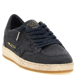Blue Cowhide Low Top Sneakers