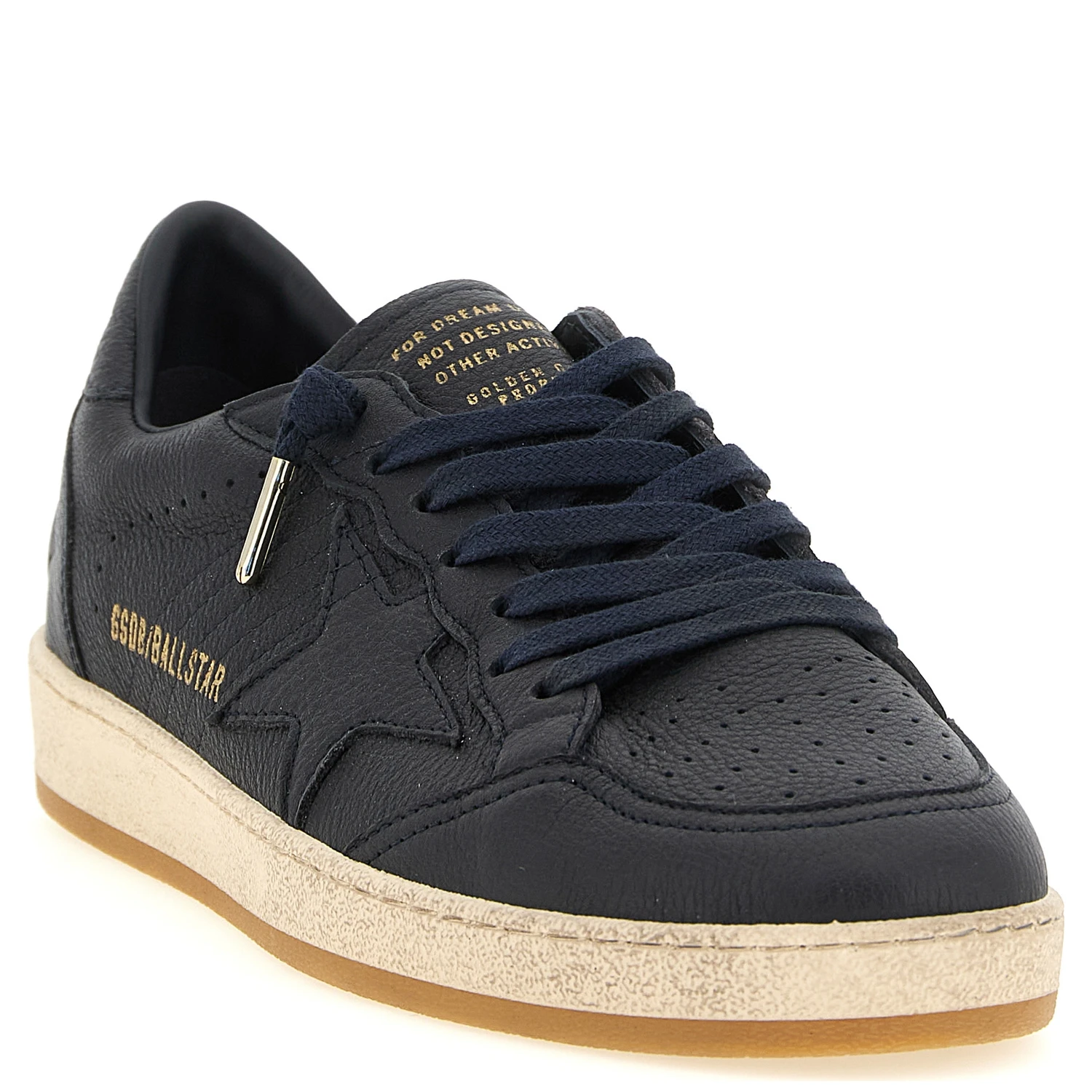 Blue Cowhide Low Top Sneakers