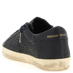 Blue Cowhide Low Top Sneakers