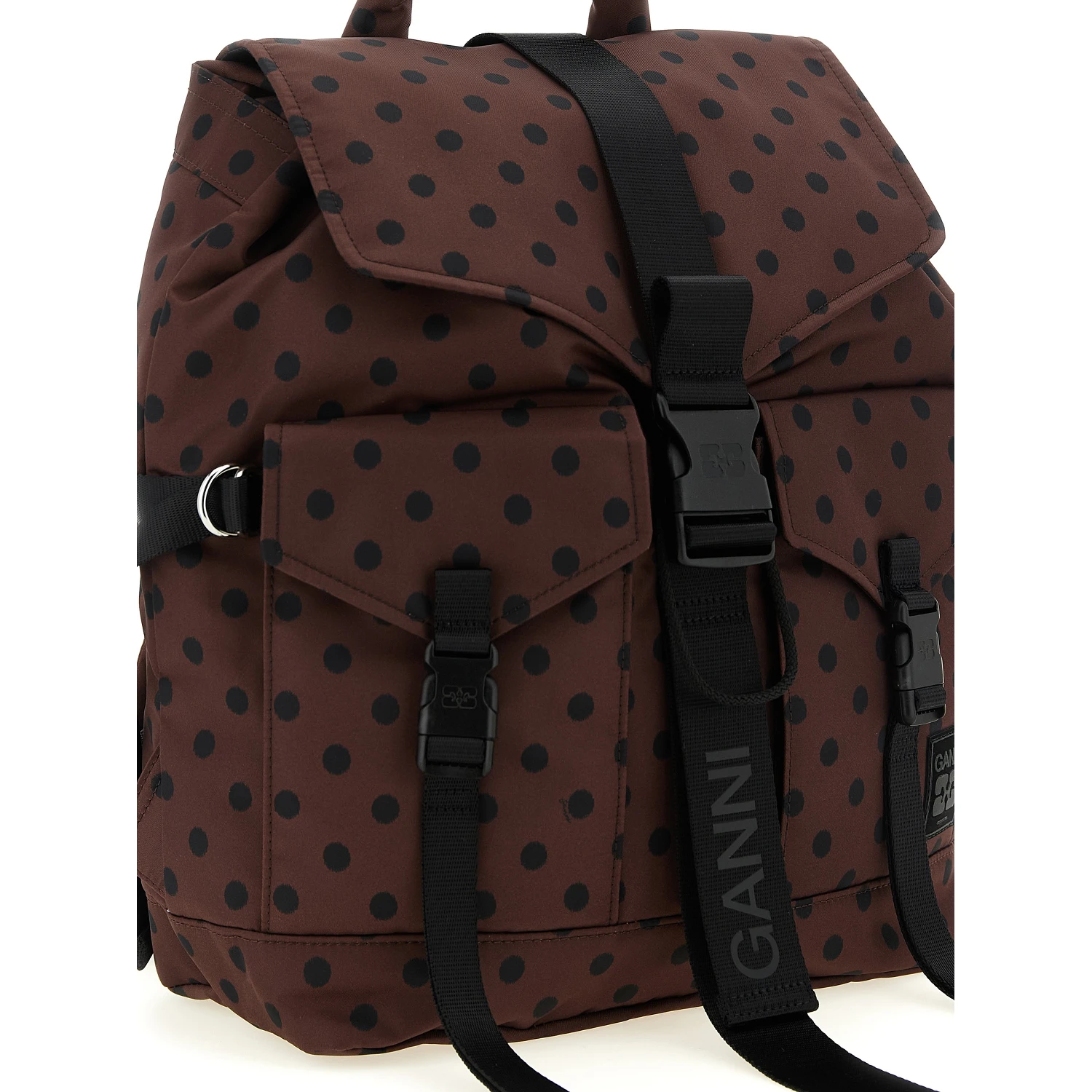 Brown Recycled Polyamide Backpack