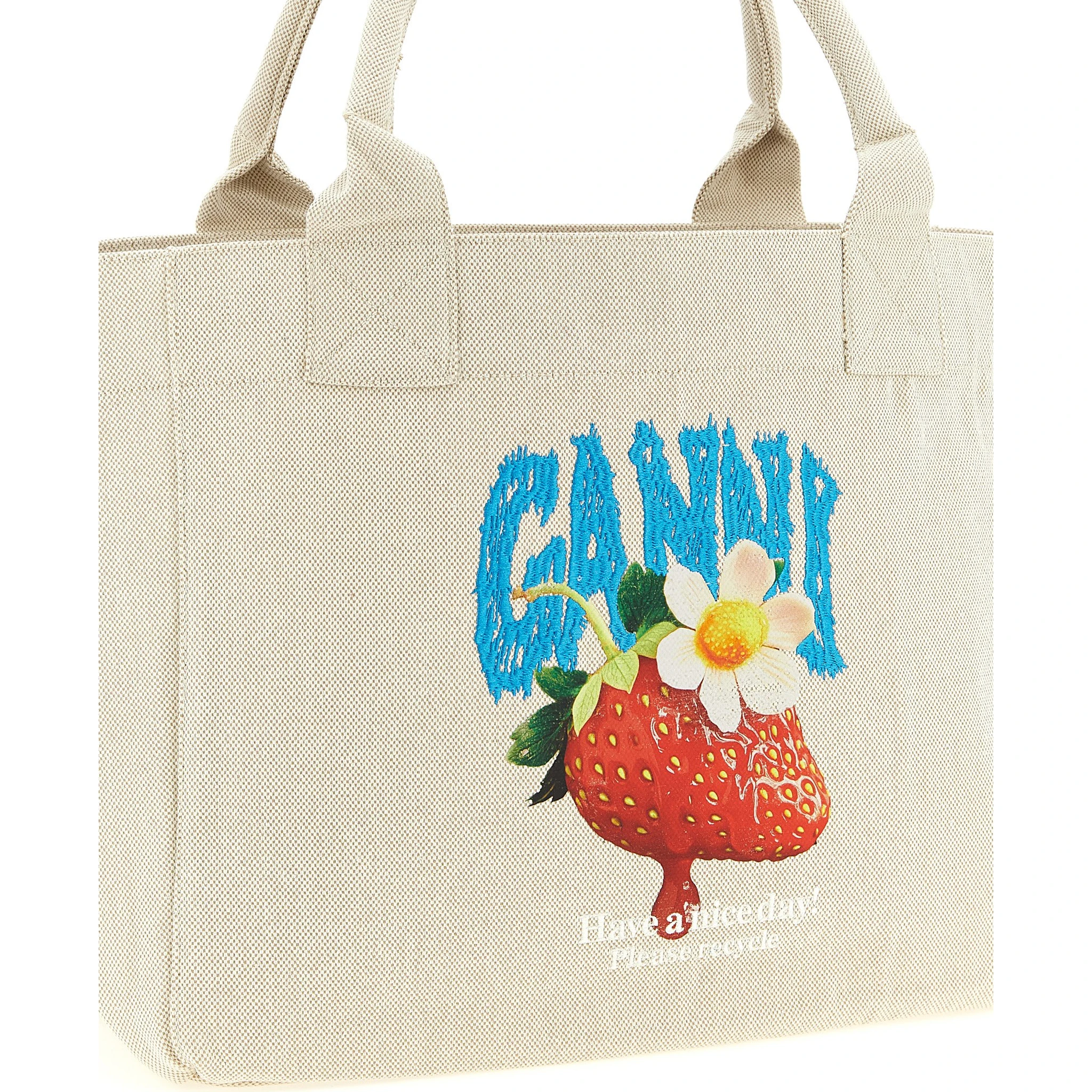 Beige Recycled Cotton Tote Bag