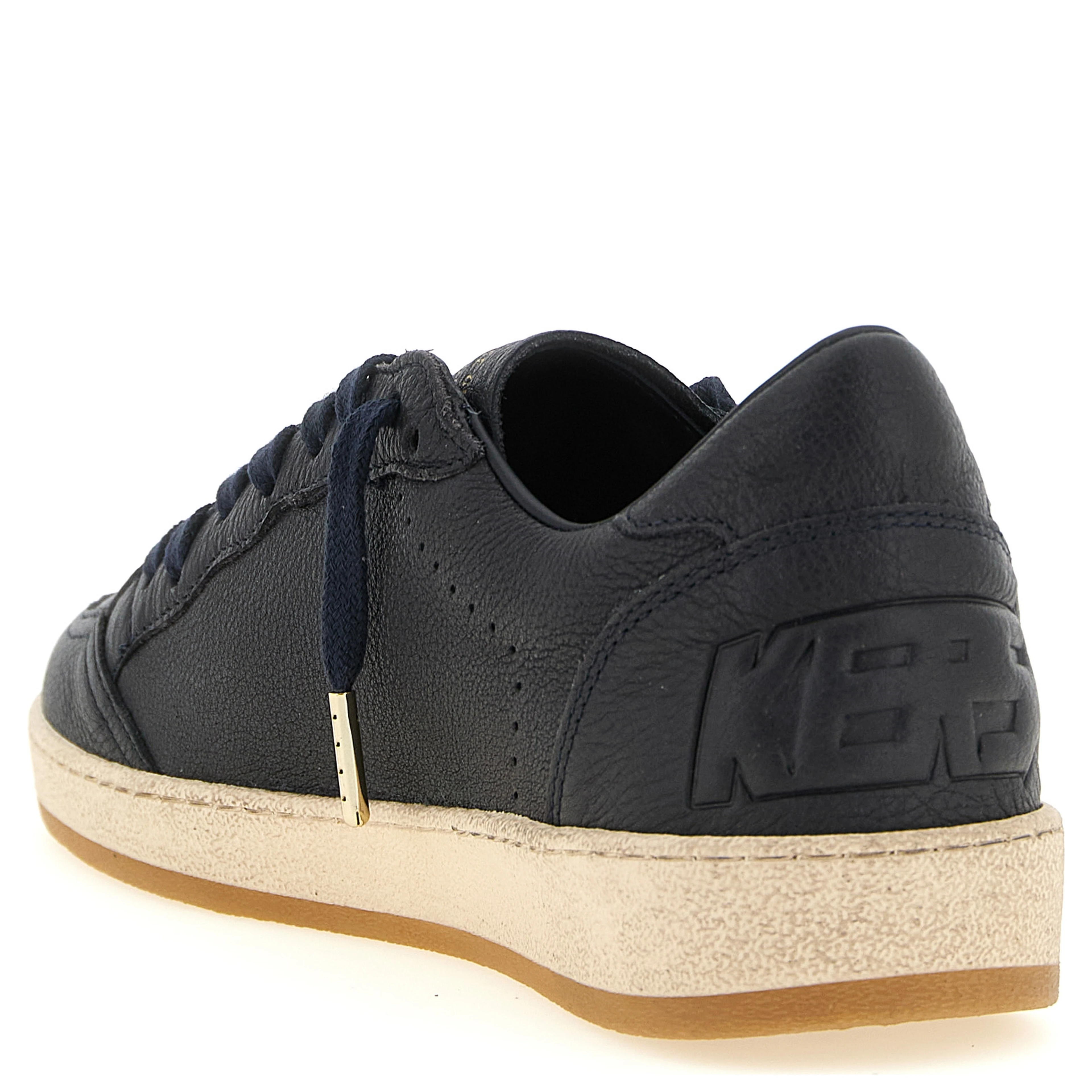 Blue Cowhide Low Top Sneakers