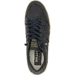 Blue Cowhide Low Top Sneakers