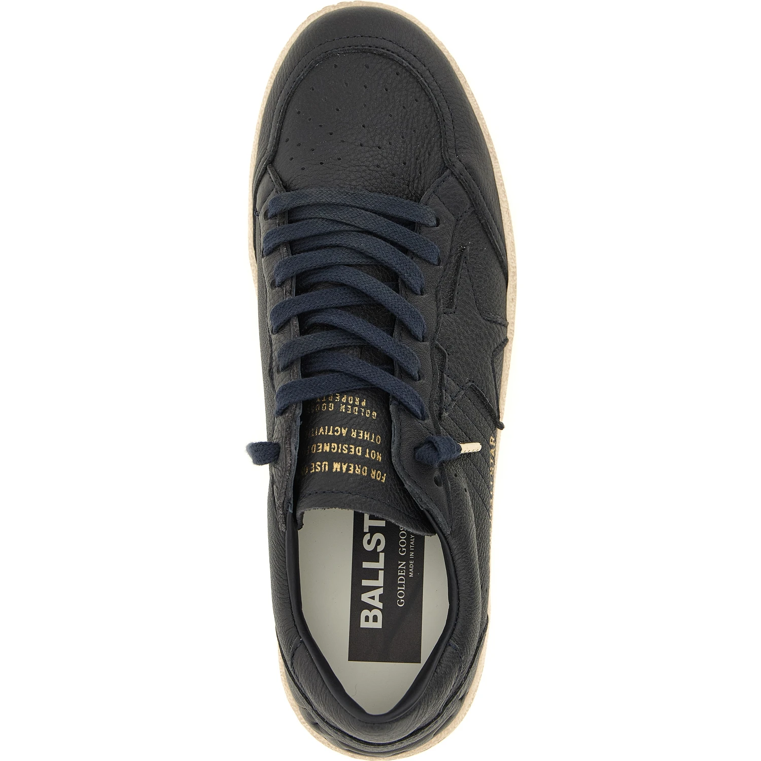 Blue Cowhide Low Top Sneakers