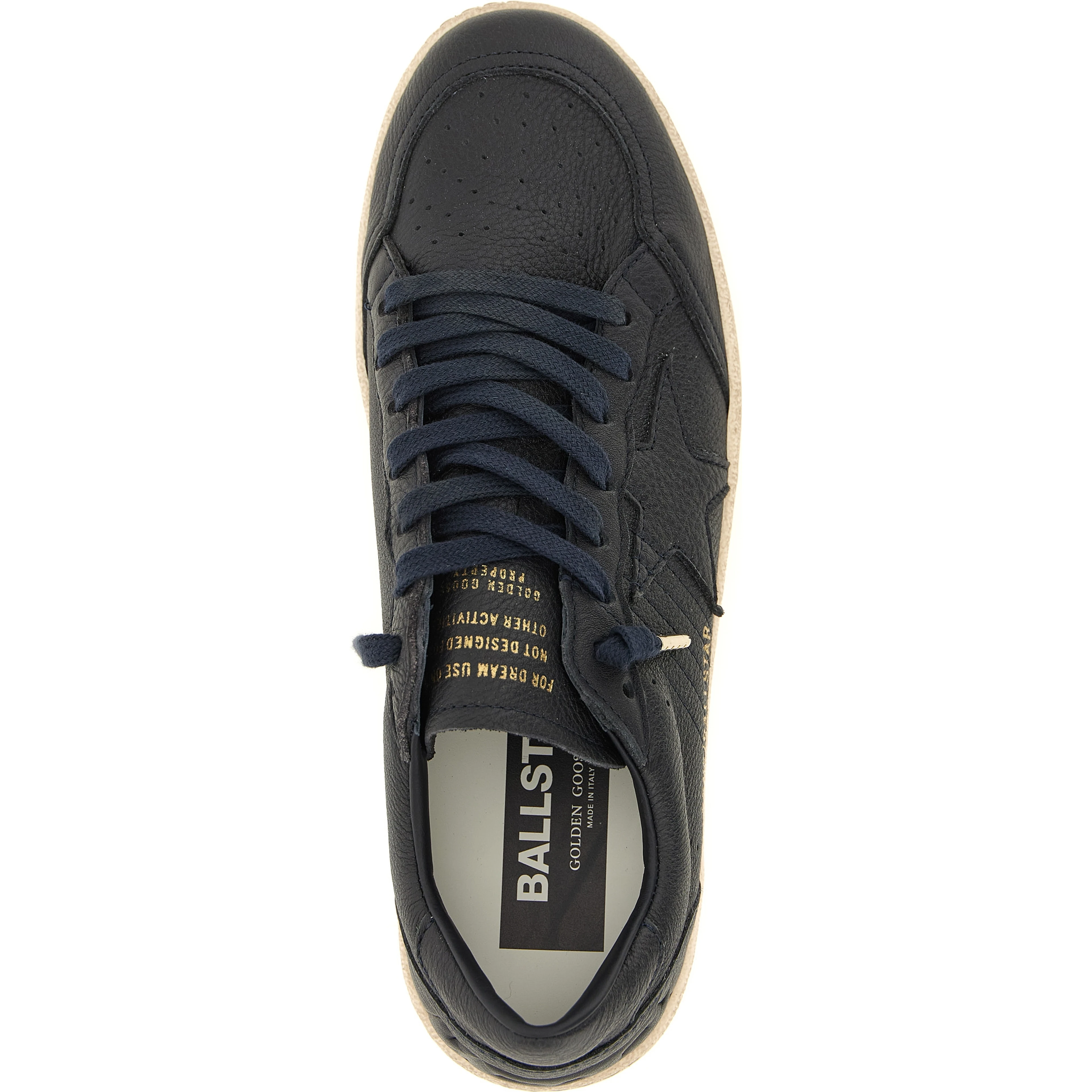 Blue Cowhide Low Top Sneakers