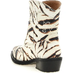 Beige Polyester Chelsea Boots
