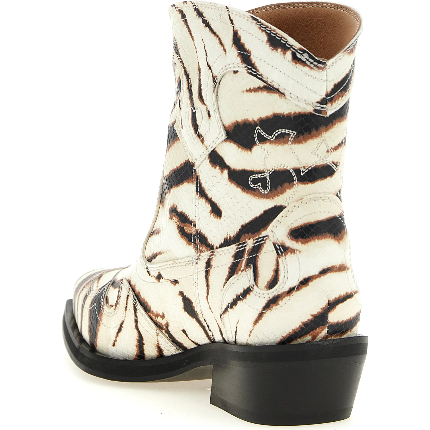 Beige Polyester Chelsea Boots