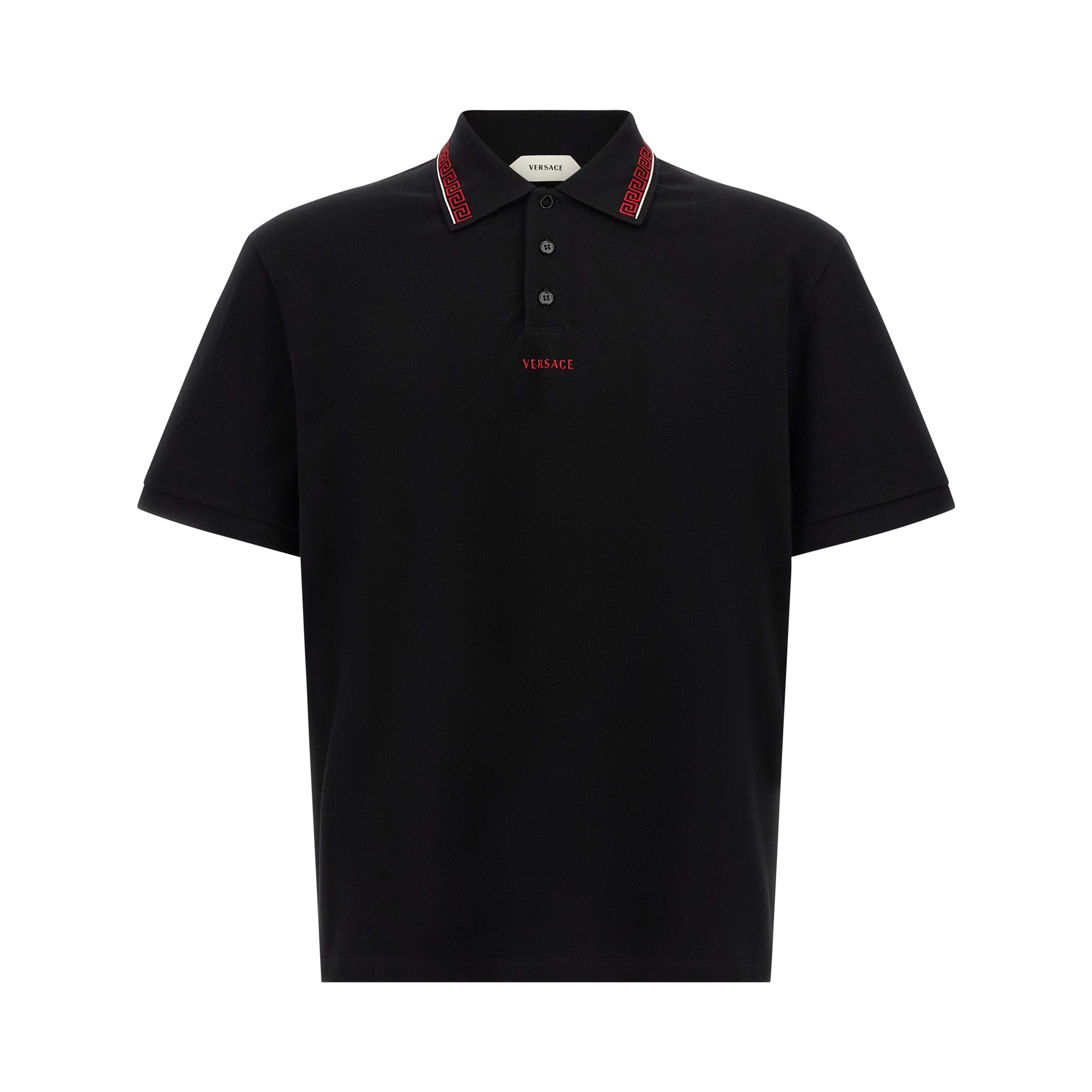 Black Cotton Polo Shirt