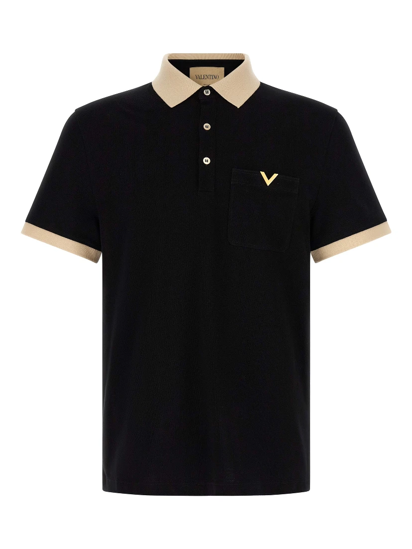 Bicolor Cotton Polo Shirt