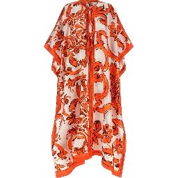 Orange Silk Long Dress