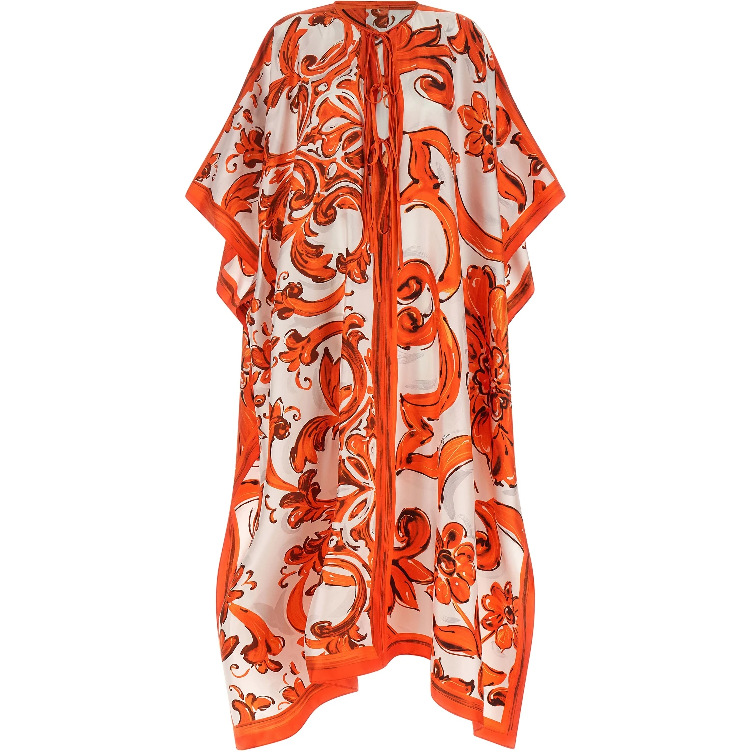 Orange Silk Long Dress