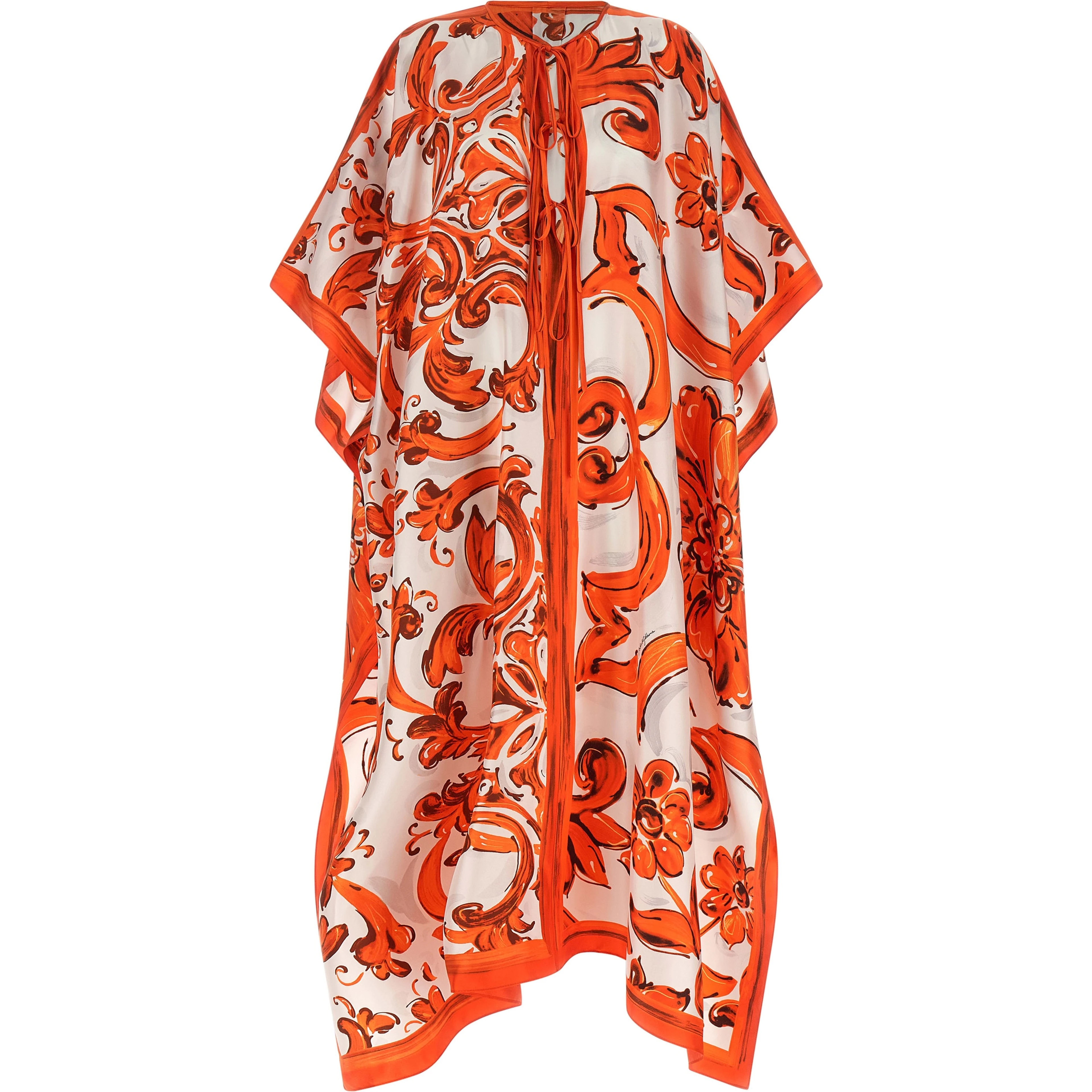 Orange Silk Long Dress