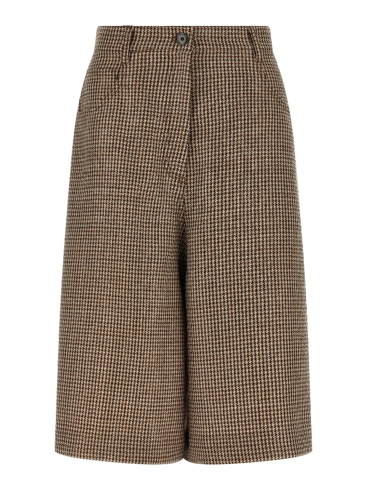 Brown Virgin Wool Bermuda Shorts