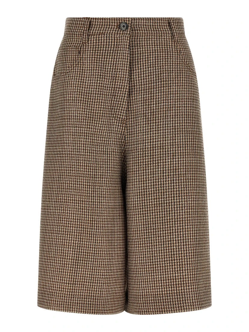 Brown Virgin Wool Bermuda Shorts