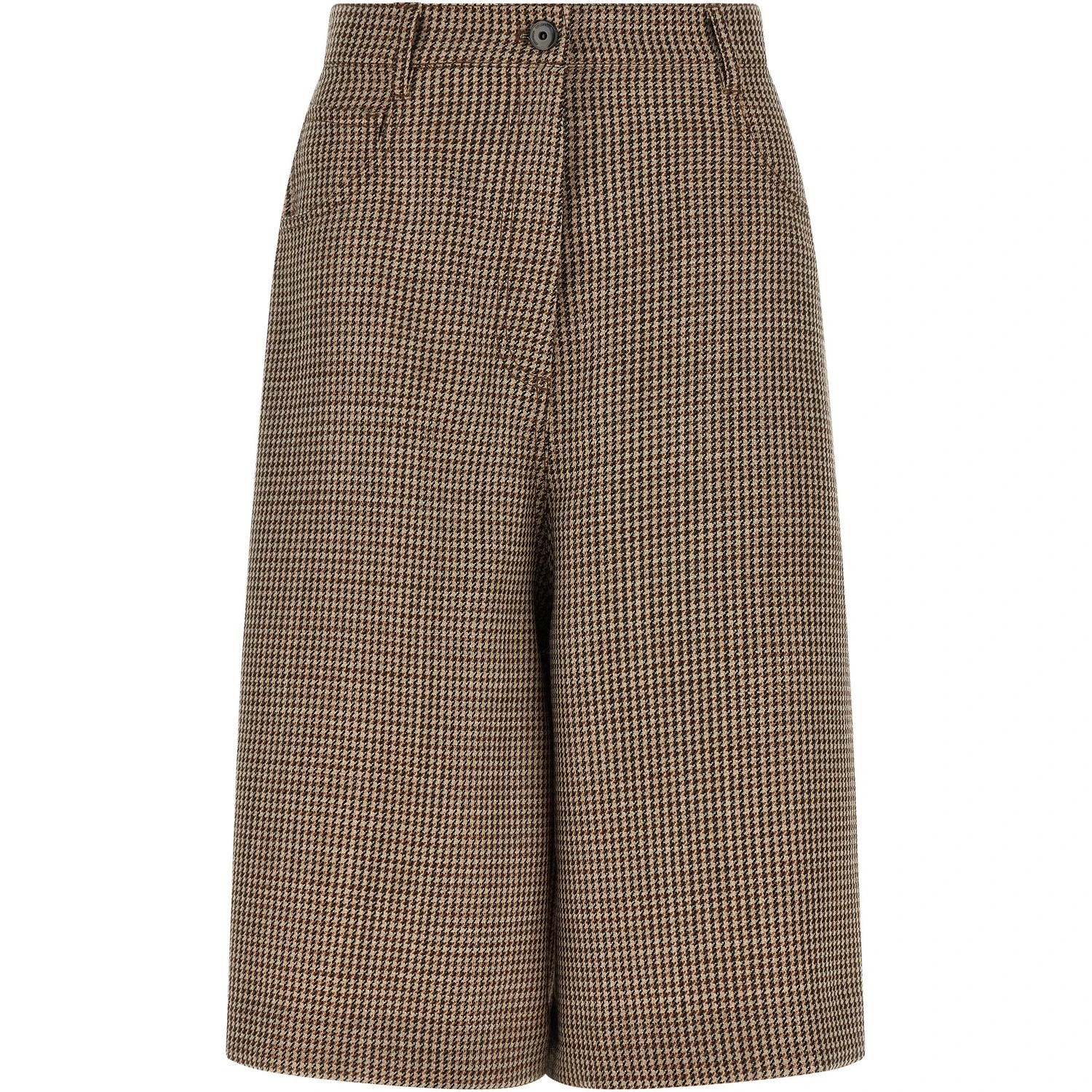 Brown Virgin Wool Bermuda Shorts