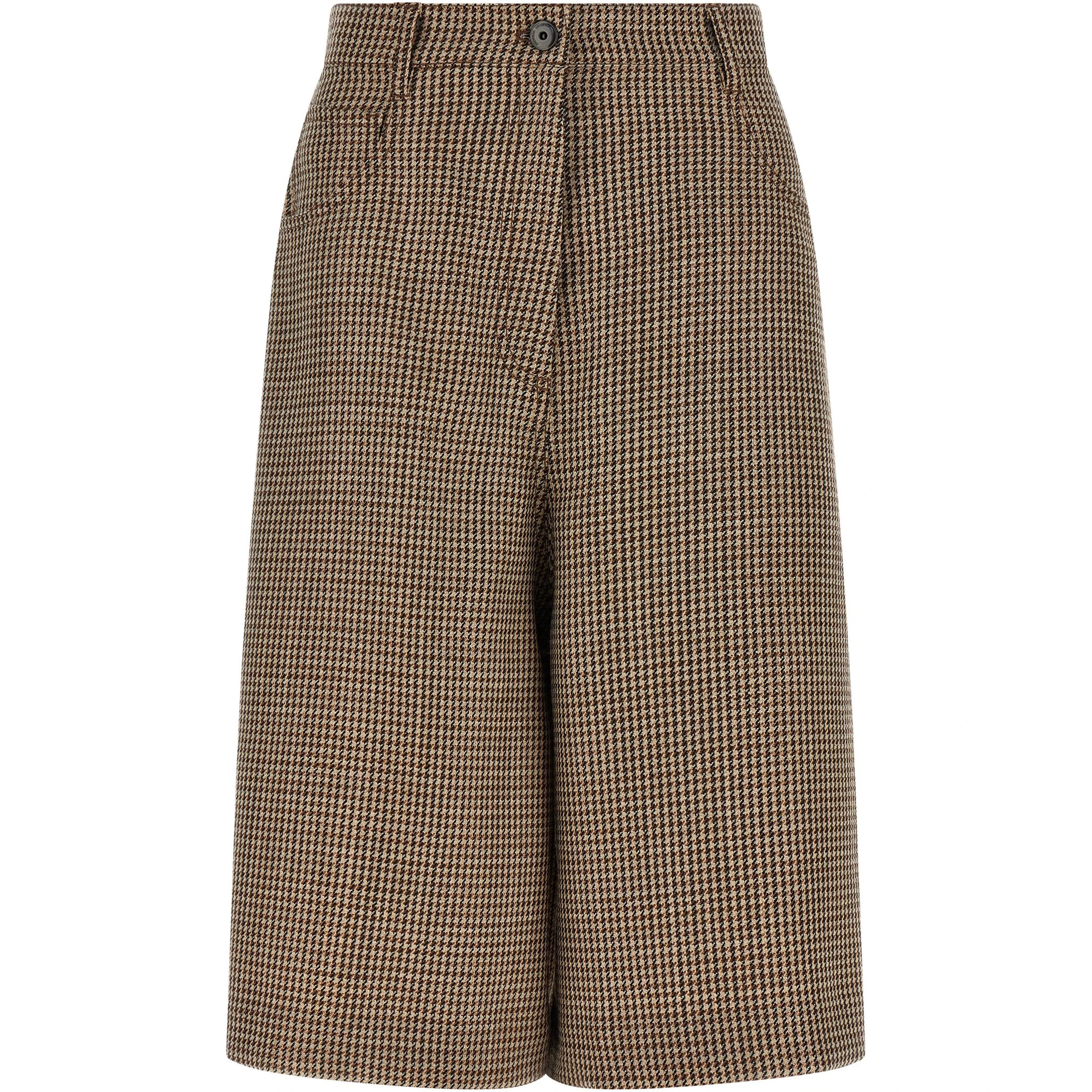 Brown Virgin Wool Bermuda Shorts