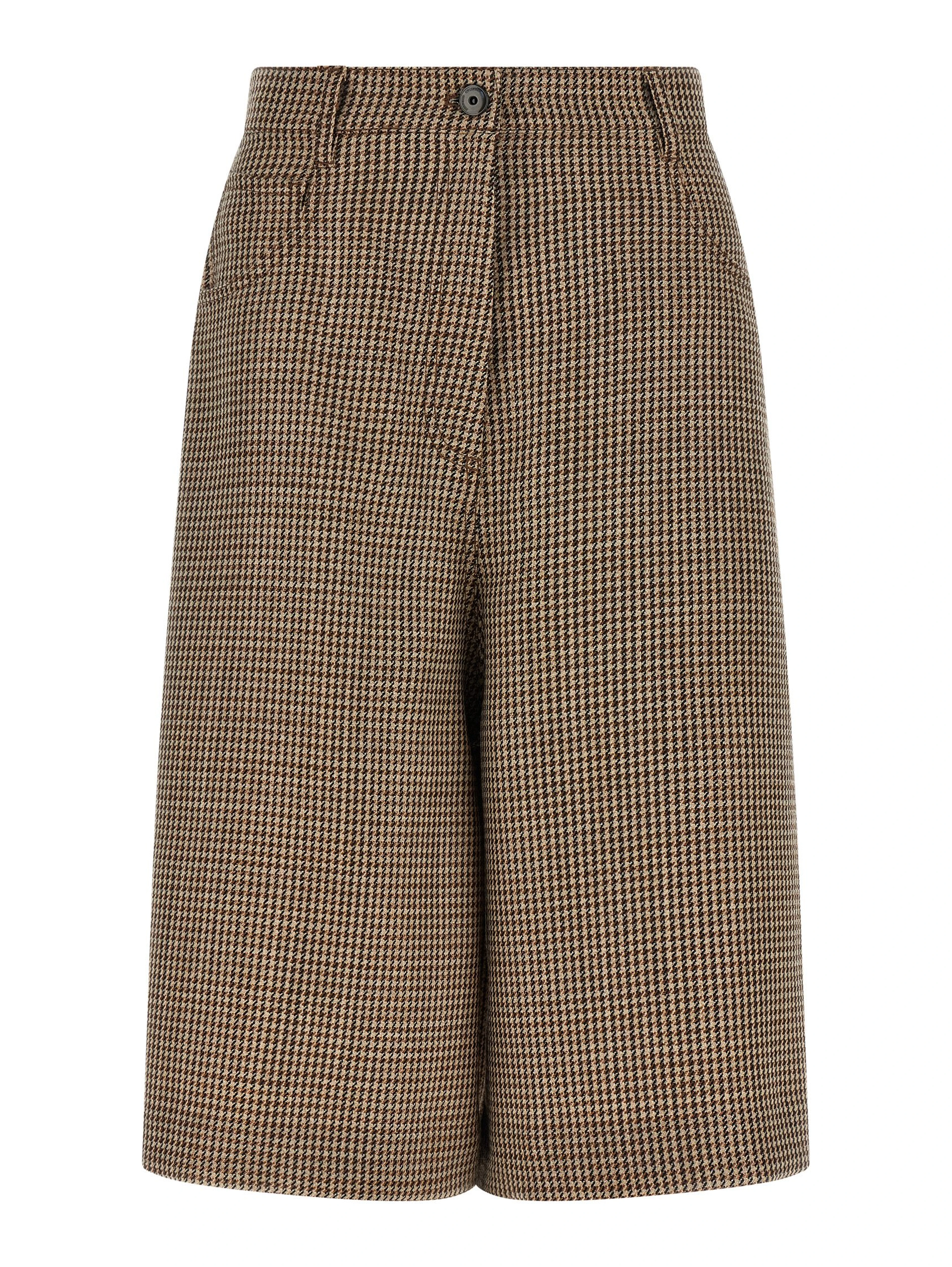 Brown Virgin Wool Bermuda Shorts