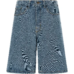 Blue Cotton Bermuda Shorts
