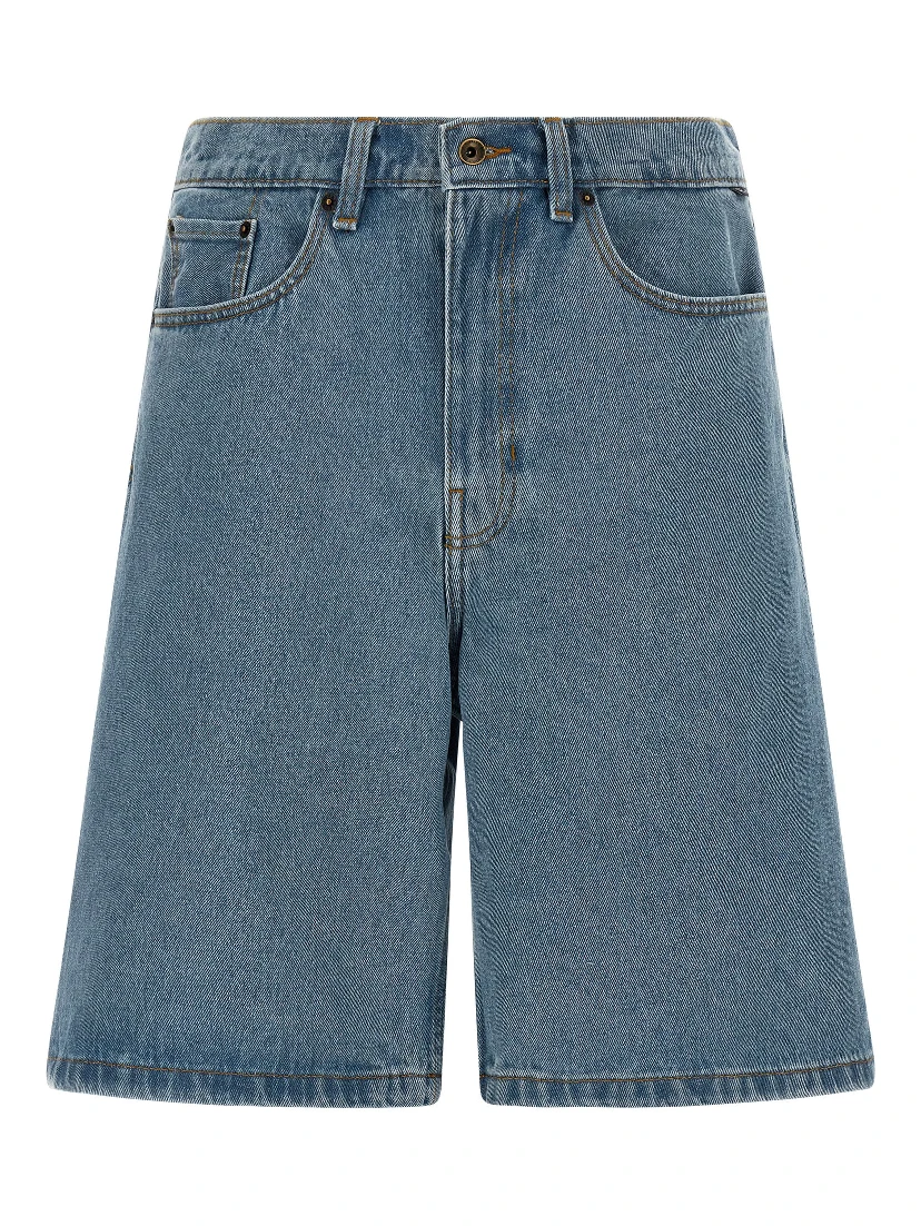 Blue Cotton Bermuda Shorts