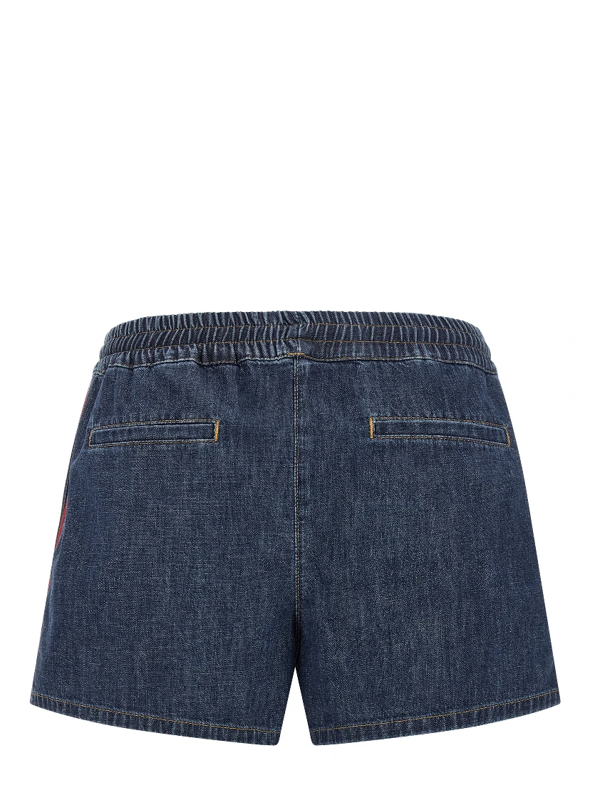 Blue Cotton Bermuda Shorts