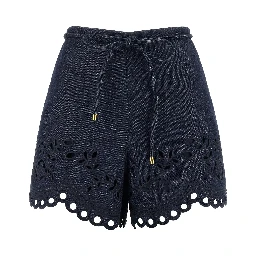 Blue Cotton Bermuda Shorts