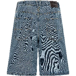 Blue Cotton Bermuda Shorts