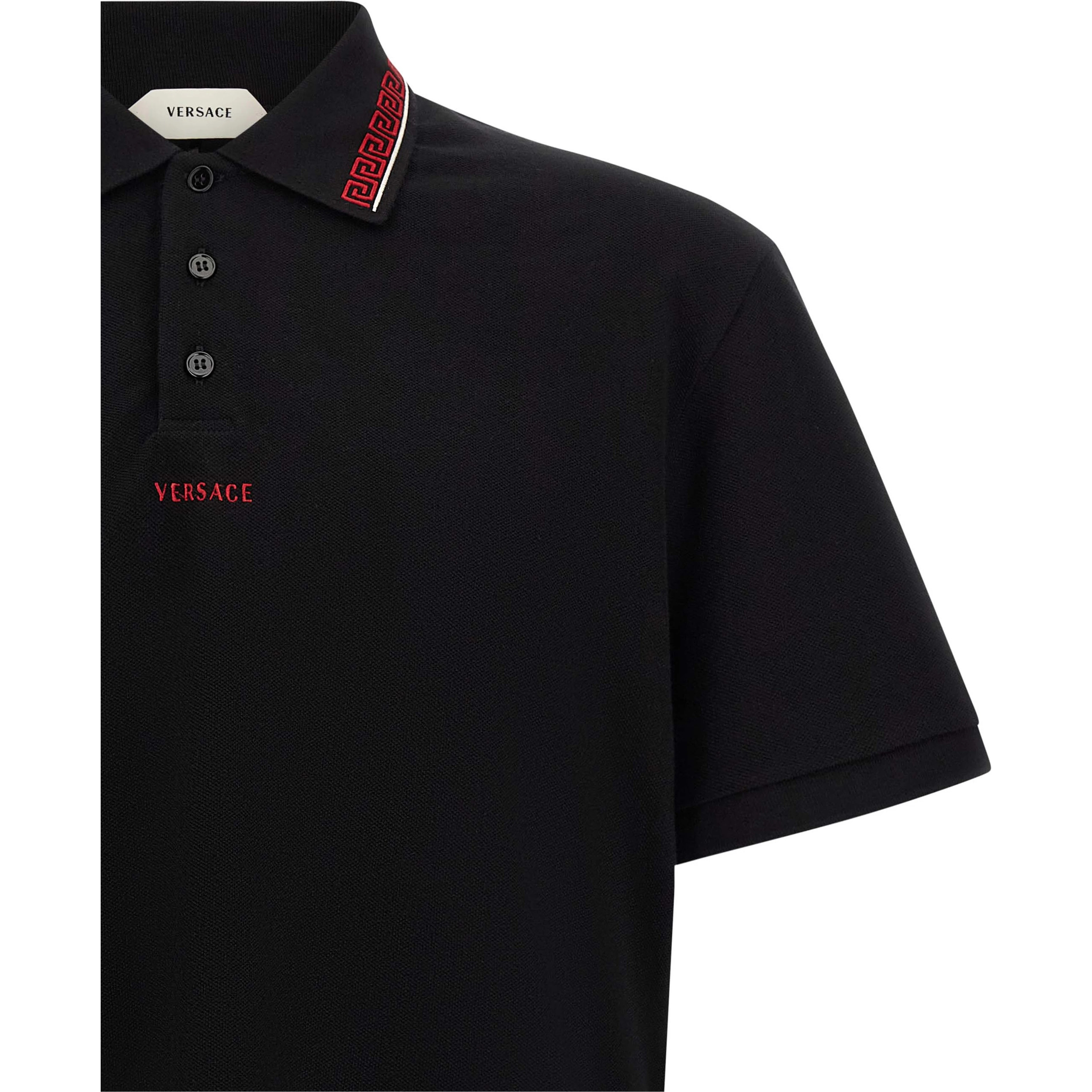 Black Cotton Polo Shirt