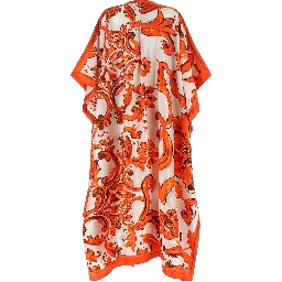 Orange Silk Long Dress
