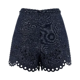 Blue Cotton Bermuda Shorts