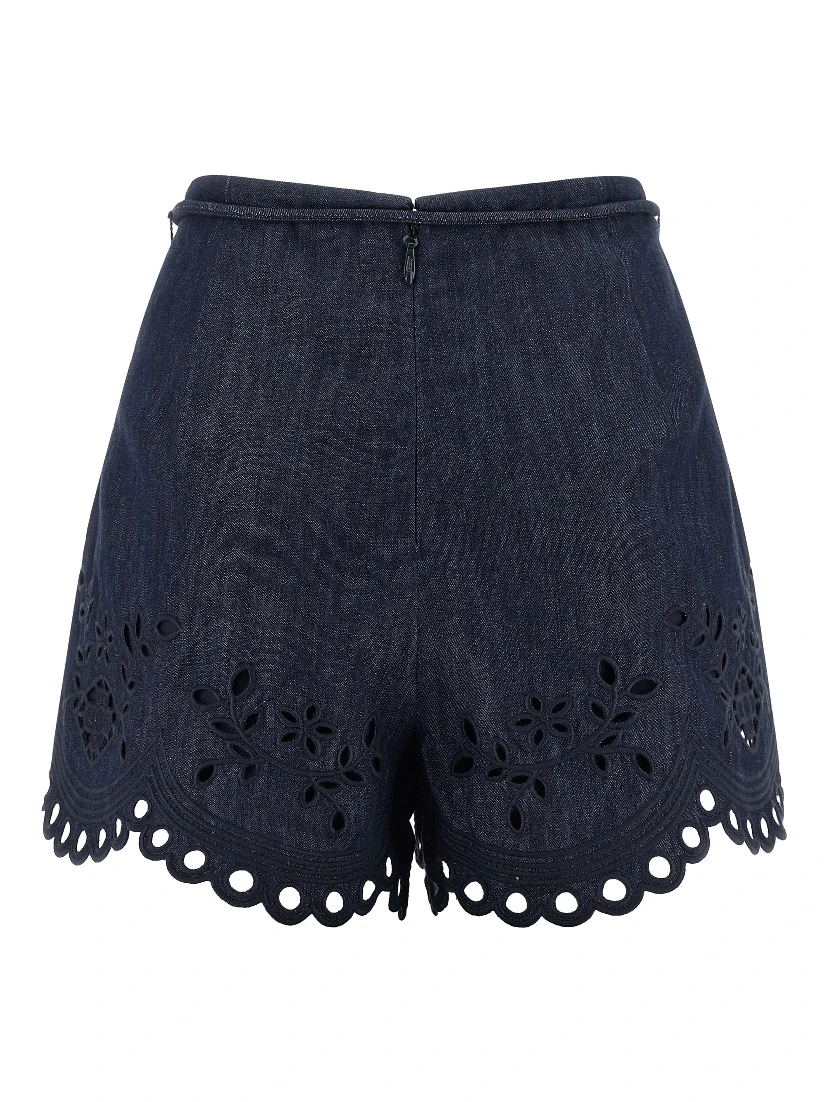 Blue Cotton Bermuda Shorts