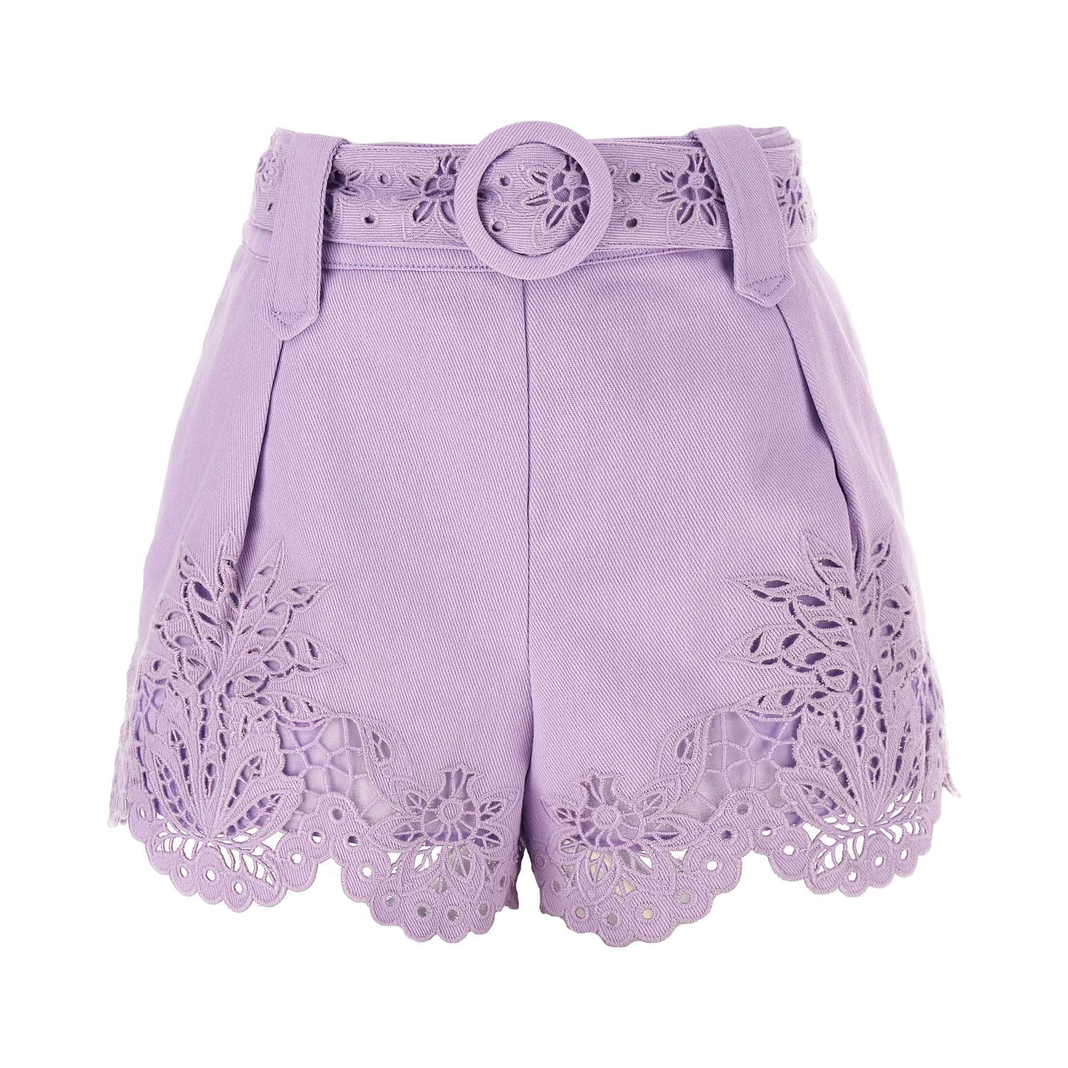 Purple Linen Bermuda Shorts