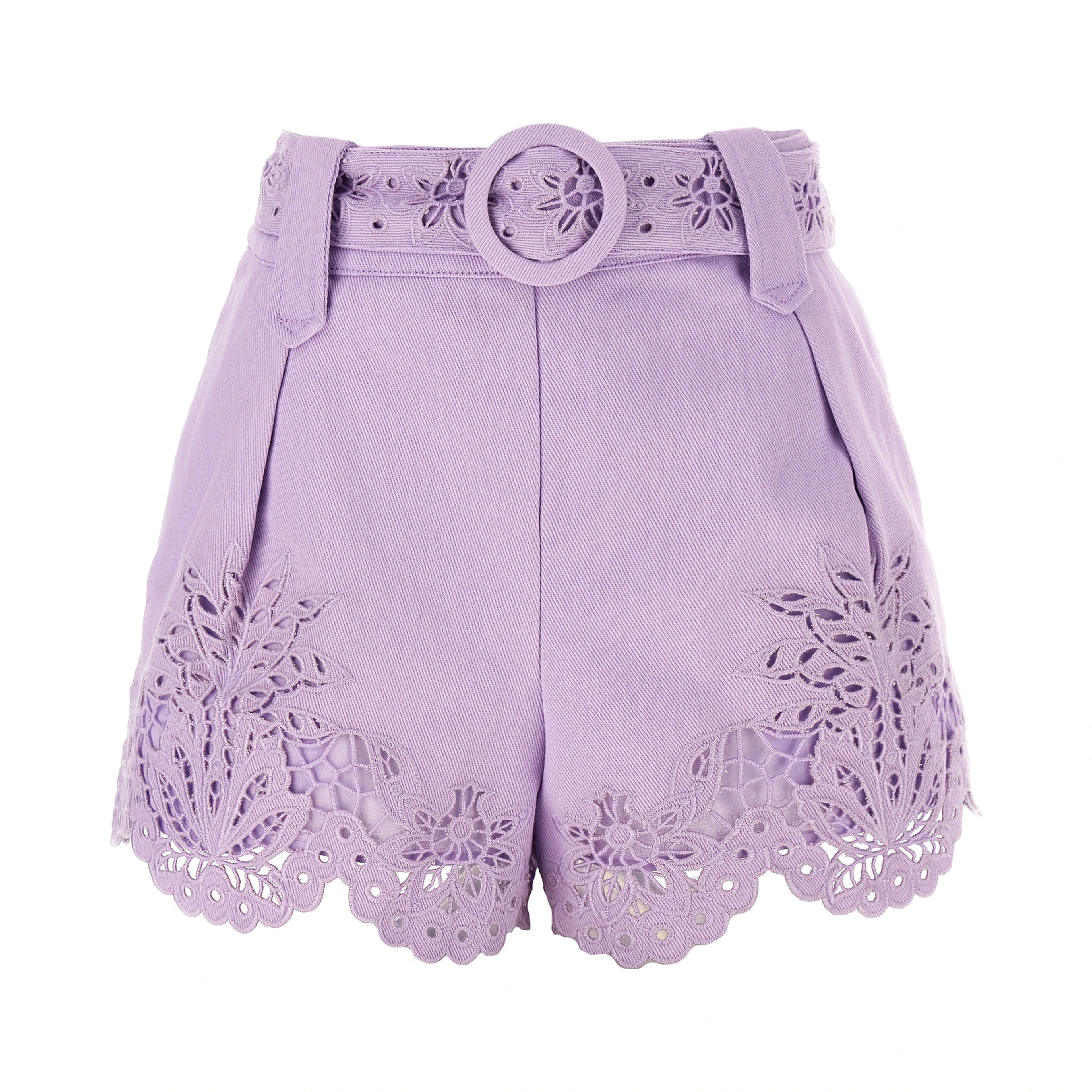Purple Linen Bermuda Shorts