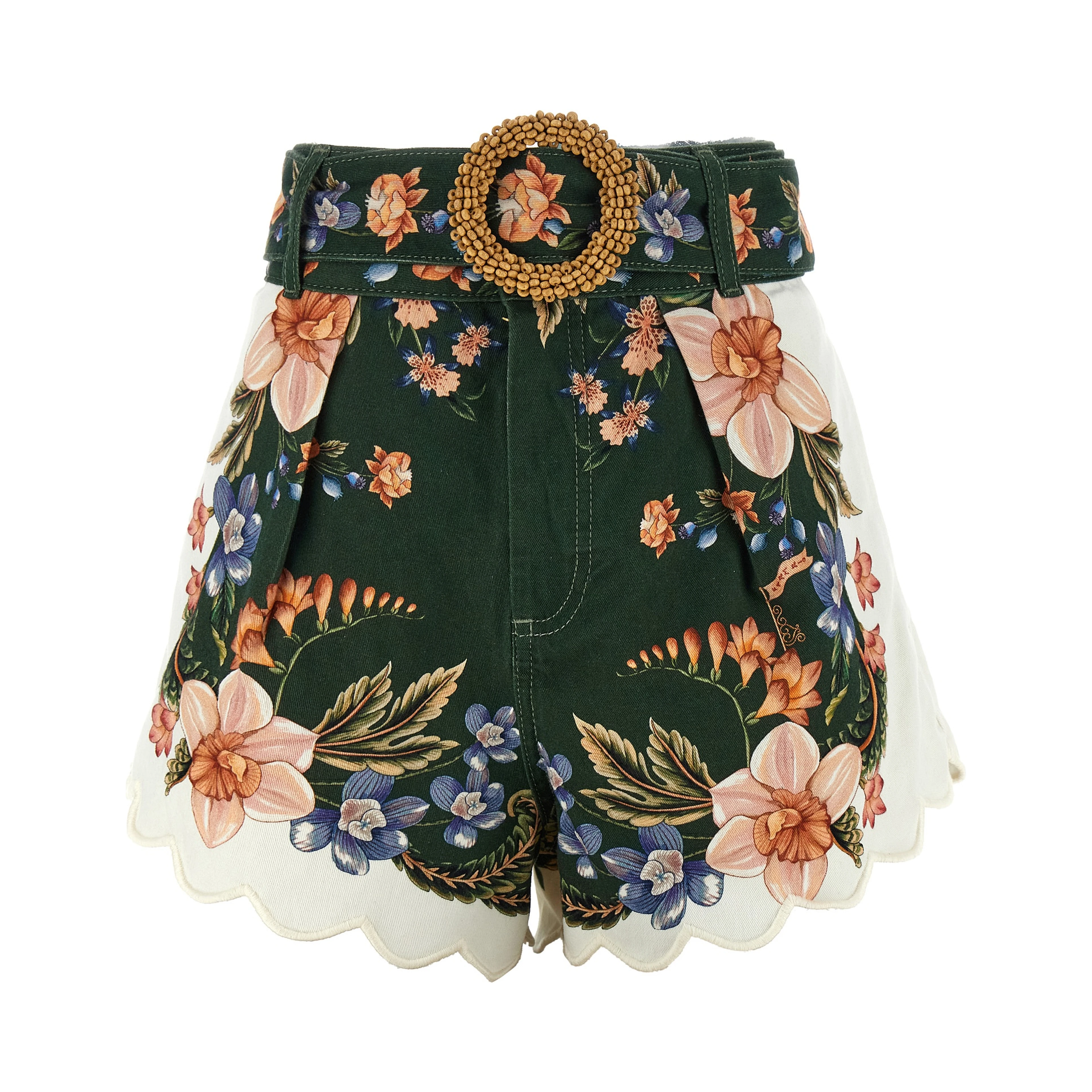 Bicolor Linen Bermuda Shorts