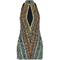 Multicolor Viscose Short Dress