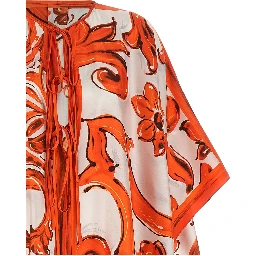 Orange Silk Long Dress