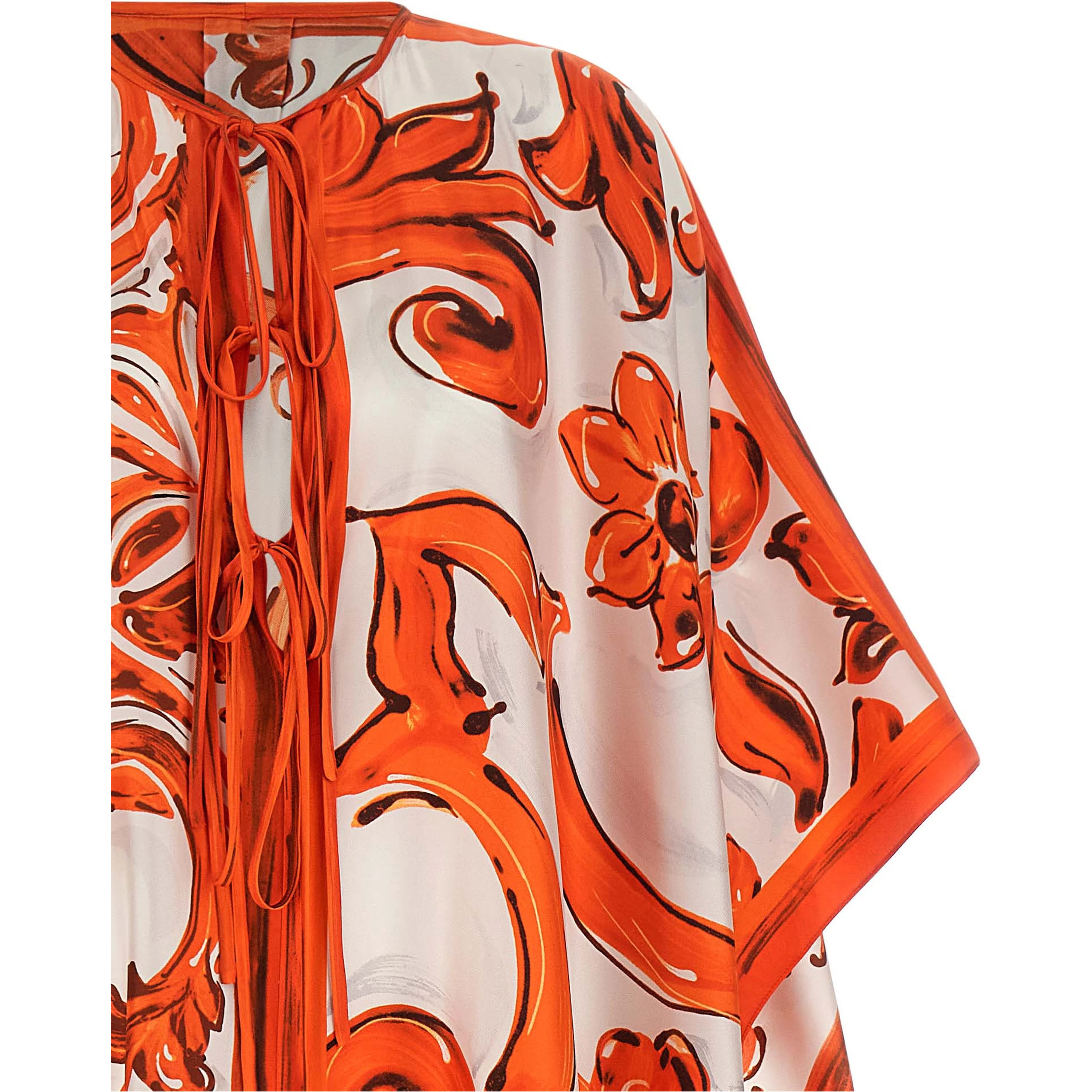 Orange Silk Long Dress
