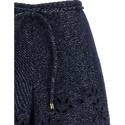 Blue Cotton Bermuda Shorts