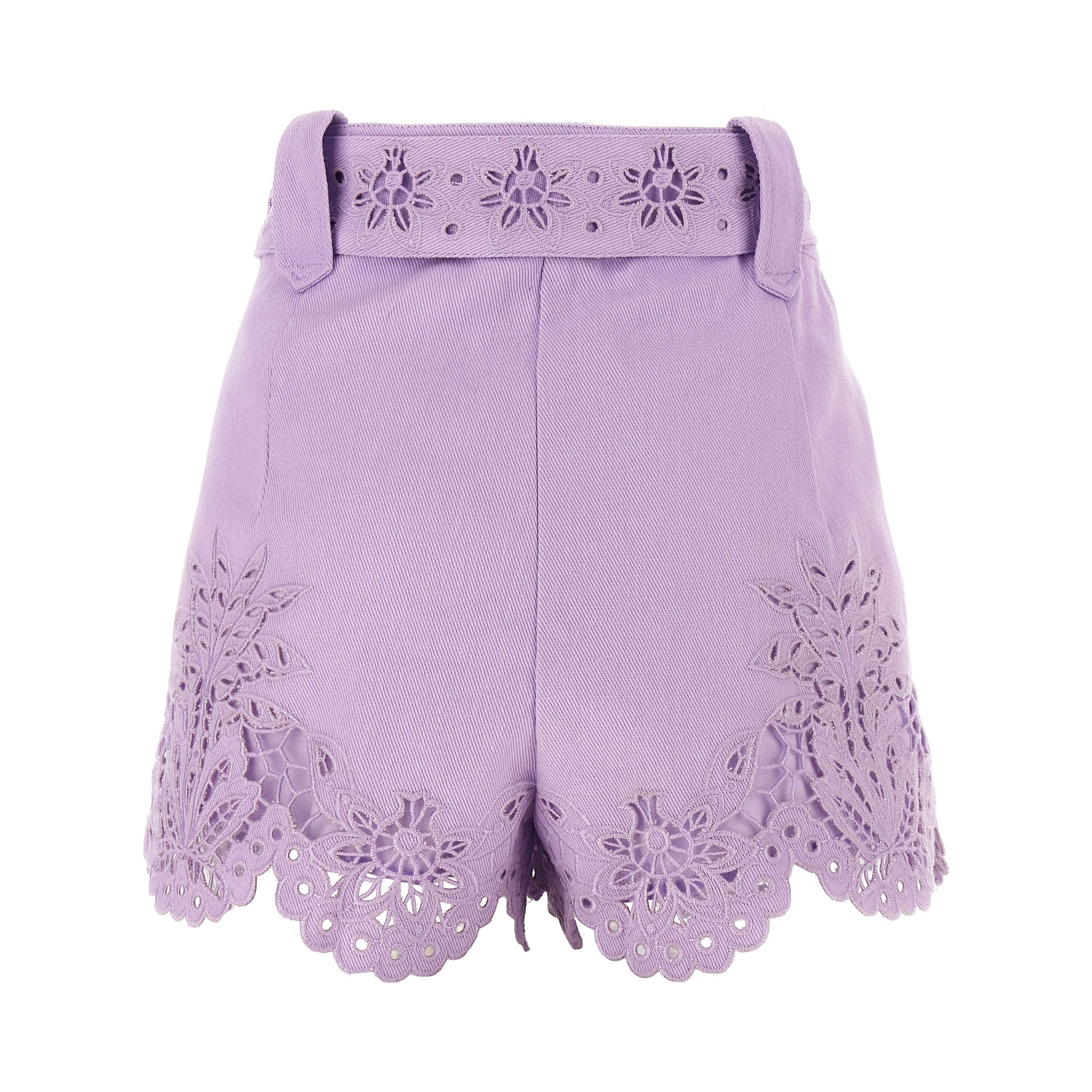 Purple Linen Bermuda Shorts