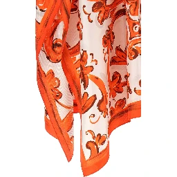 Orange Silk Long Dress