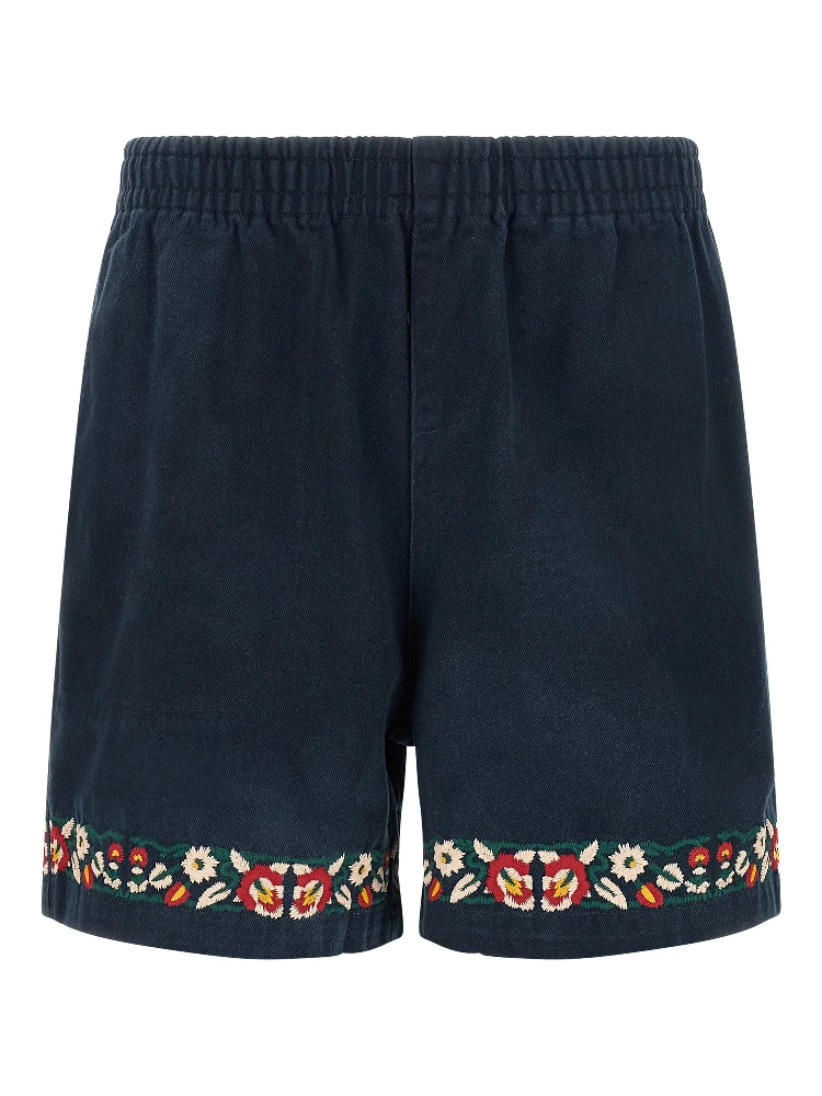 Blue Cotton Bermuda Shorts