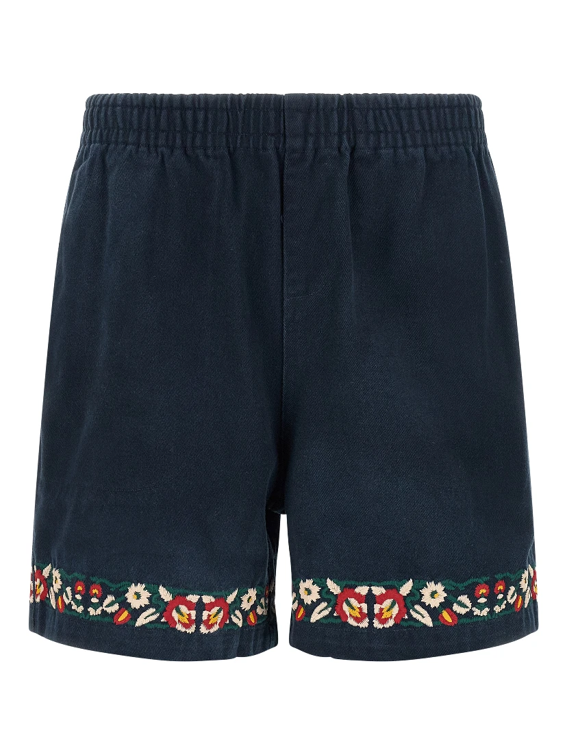 Blue Cotton Bermuda Shorts