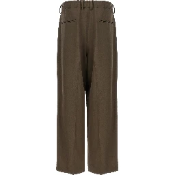 Brown Wool Casual Pants