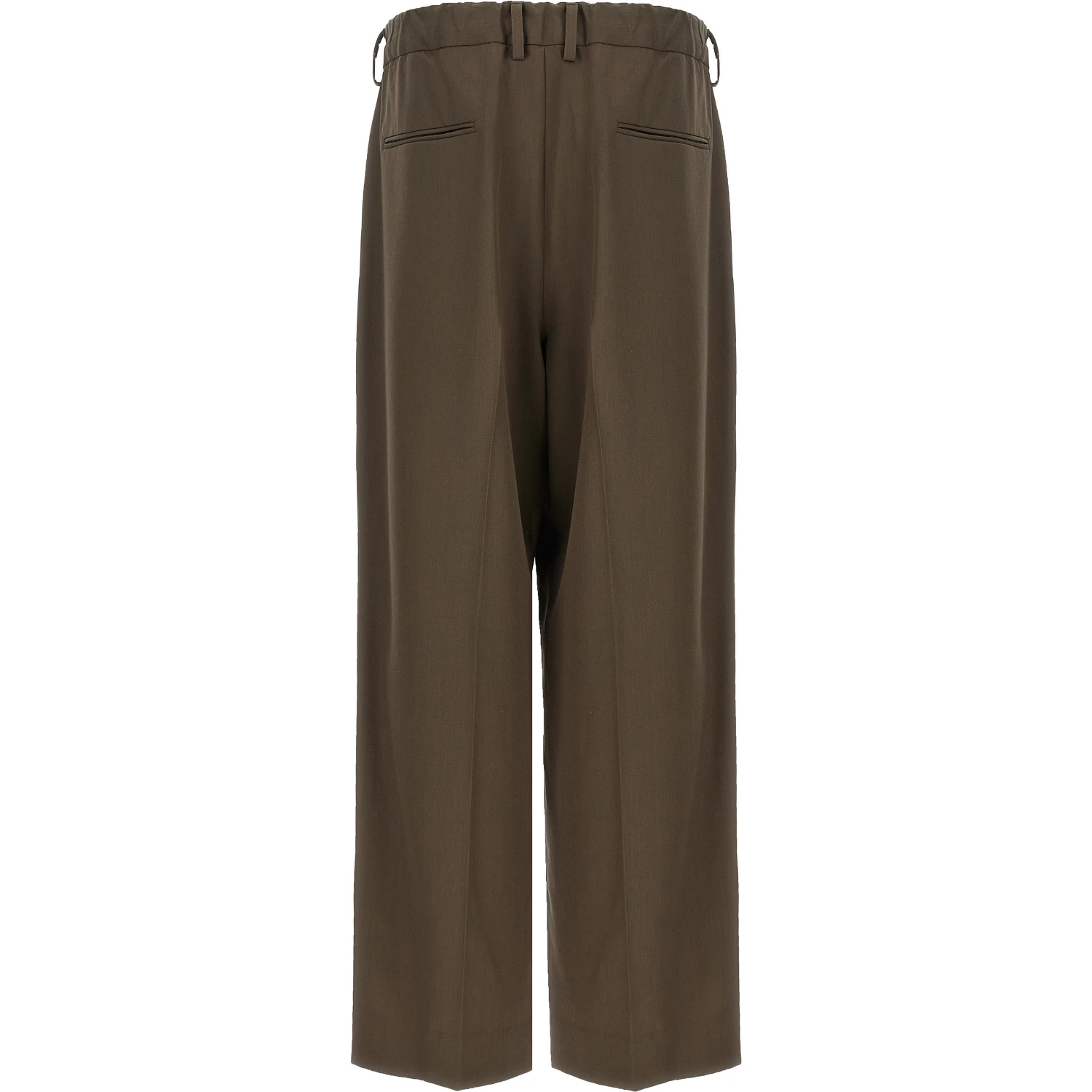 Brown Wool Casual Pants