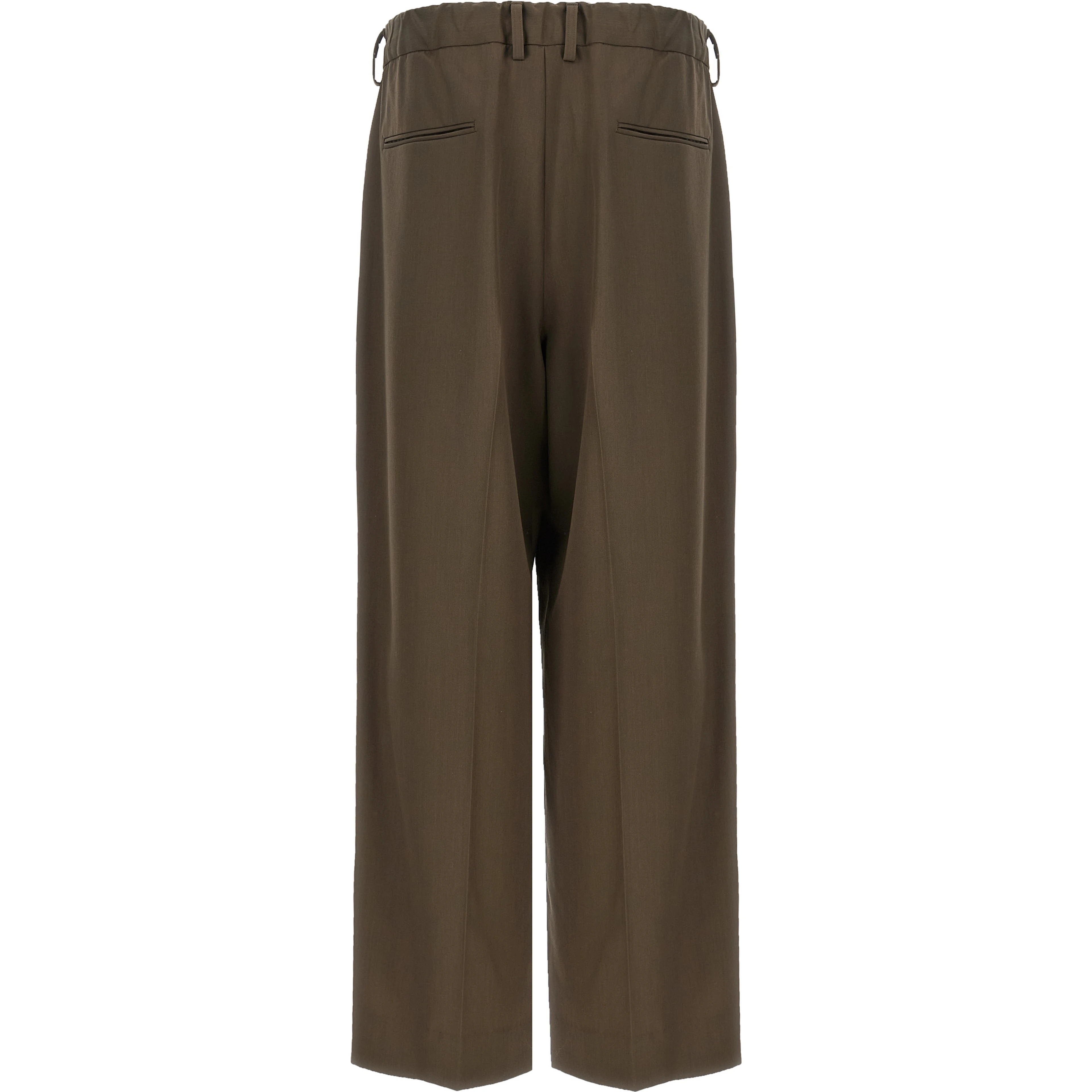 Brown Wool Casual Pants