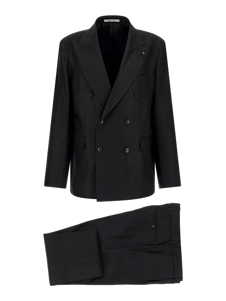 Black Linen Two-Piece Suit