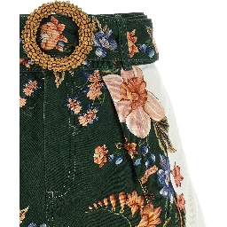 Bicolor Linen Bermuda Shorts