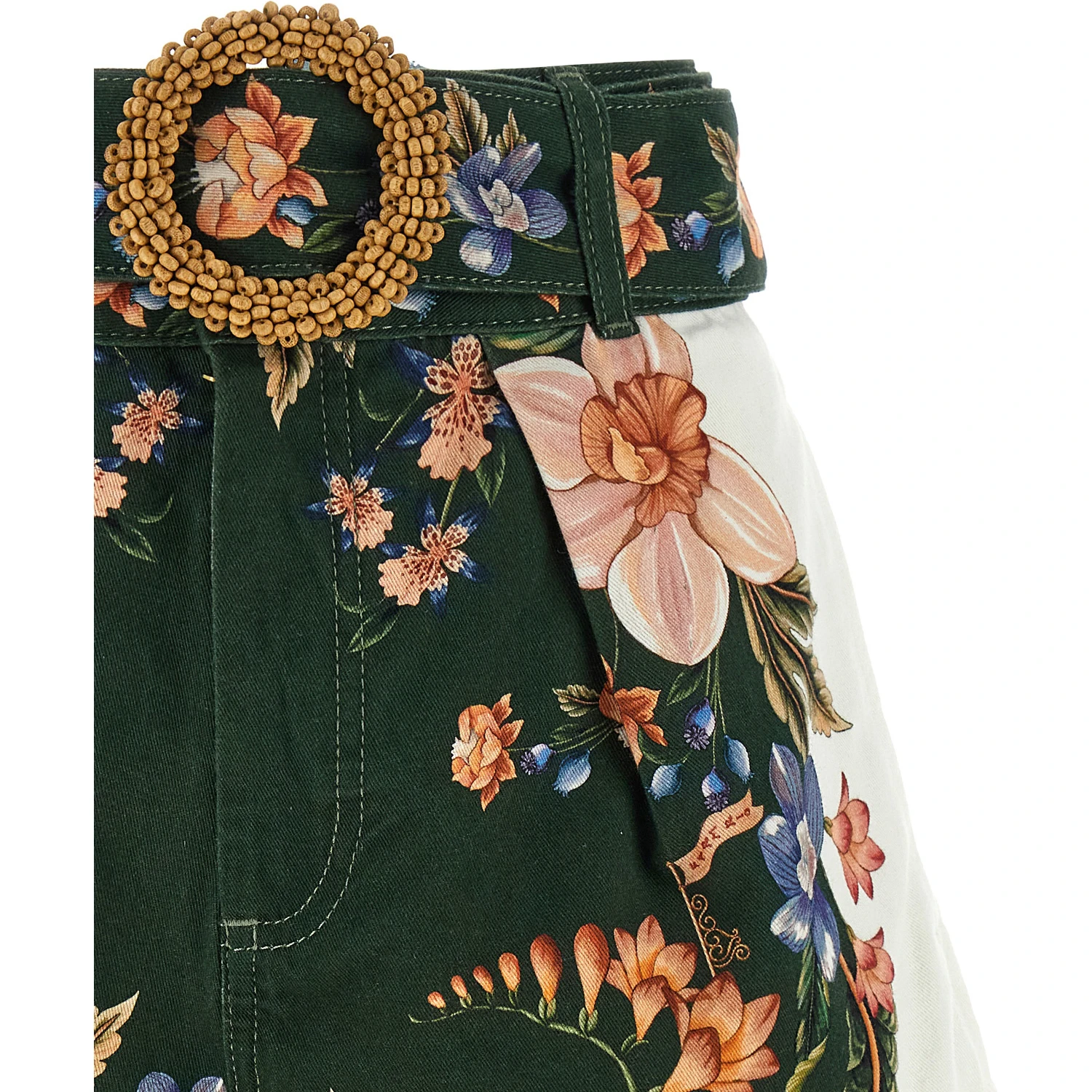 Bicolor Linen Bermuda Shorts