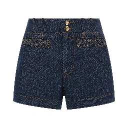 Blue Cotton Bermuda Shorts