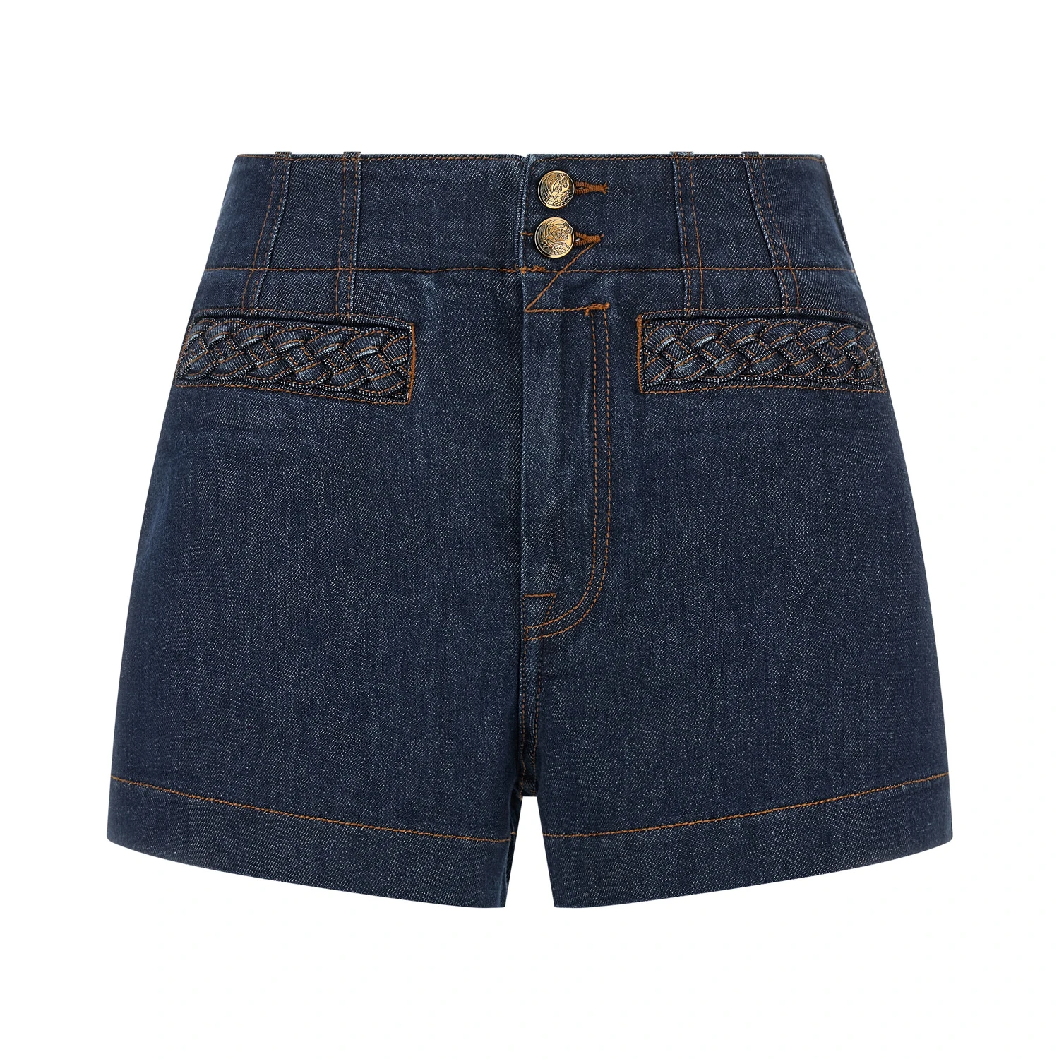Blue Cotton Bermuda Shorts